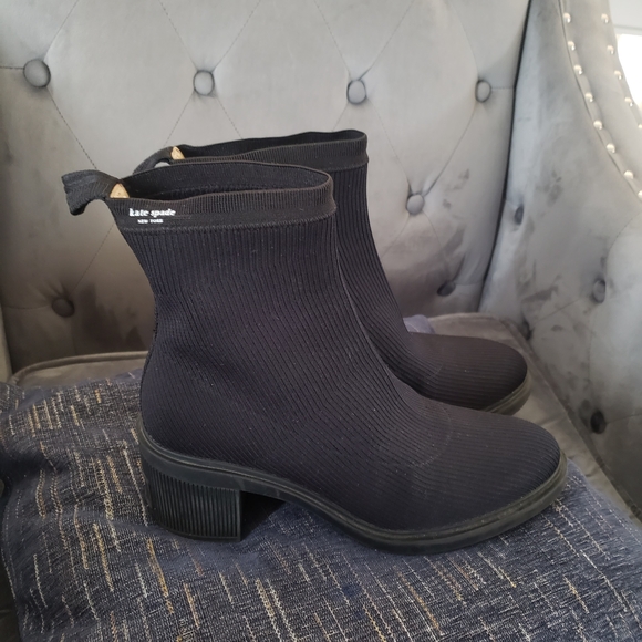kate spade Shoes - Kate Spade Black Ribbed Ankle Booties